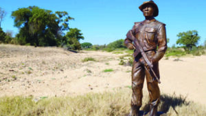 anton mzimba 'rhinoman' brass statue