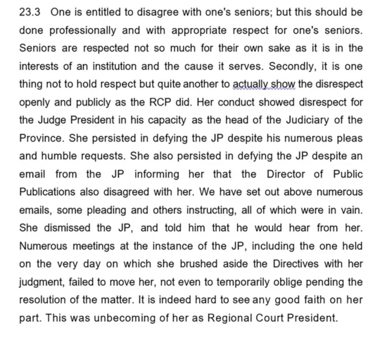 Extracts from the special review judgment.